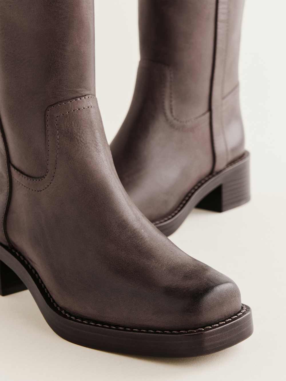 Frances Knee High Boot - Distressed Brown