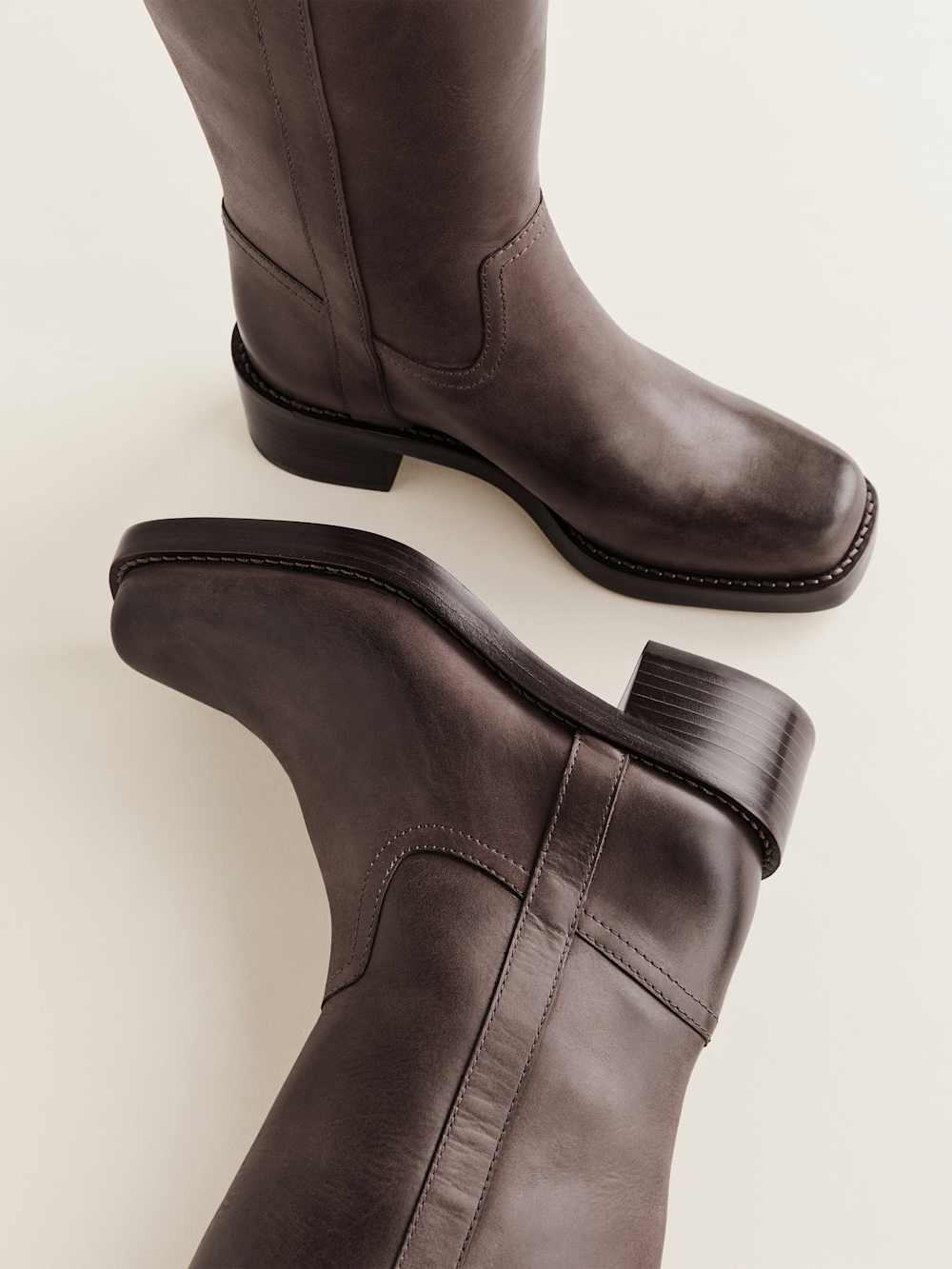 Frances Knee High Boot - Distressed Brown