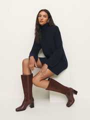 Frederique Knee High Boot - Oak Suede