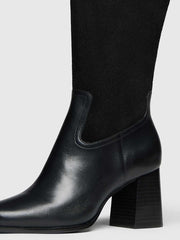 Frederique Knee High Boot - Black Suede Leather