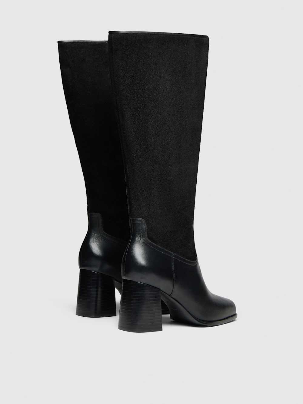 Frederique Knee High Boot - Black Suede Leather