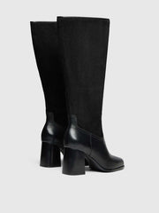 Frederique Knee High Boot - Black Suede Leather