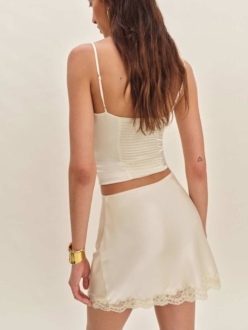 Neera Satin Skirt - Almond