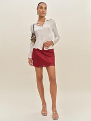 Neera Satin Skirt - Rubies