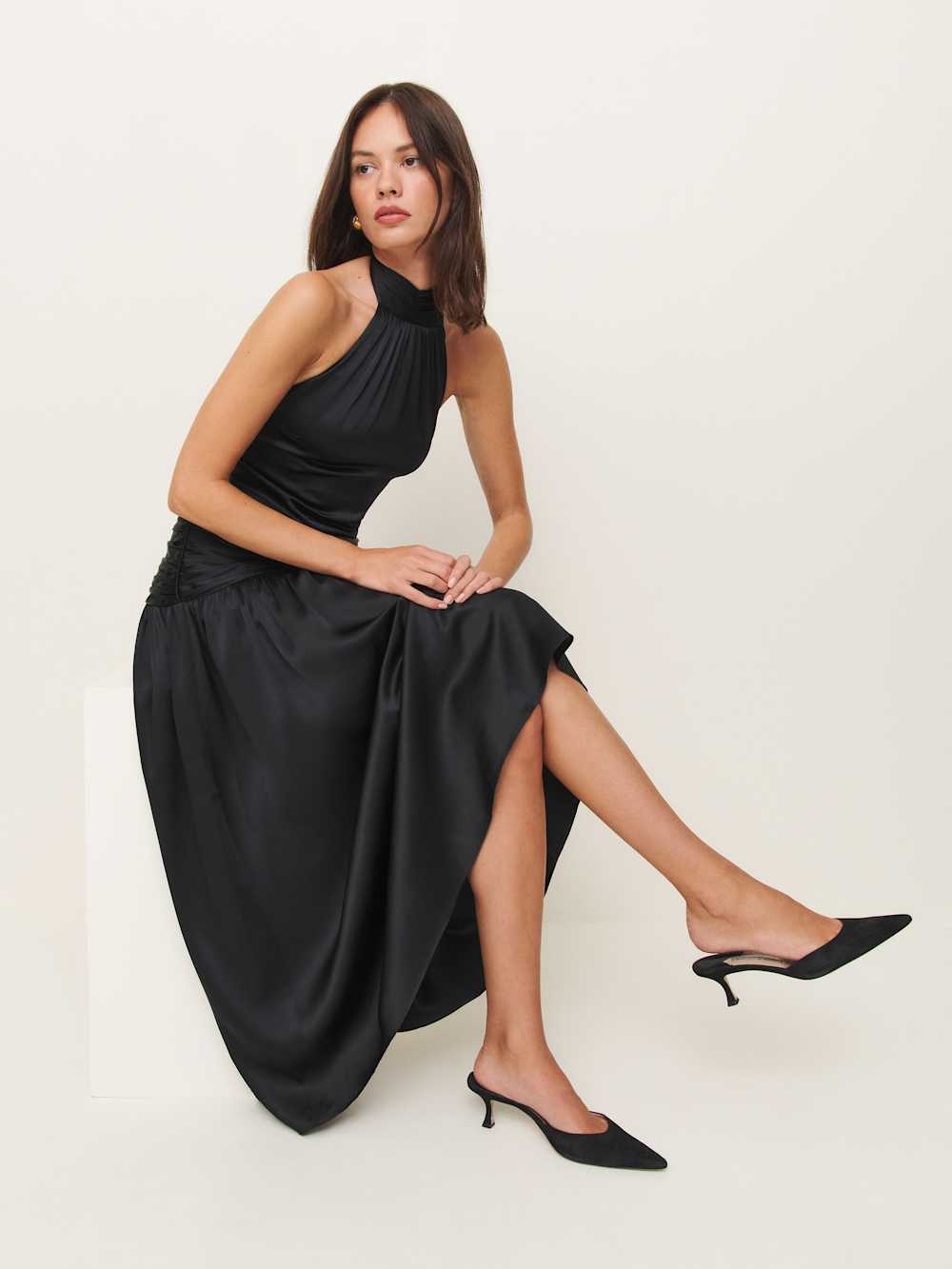 Petites Zaria Silk Dress - Black