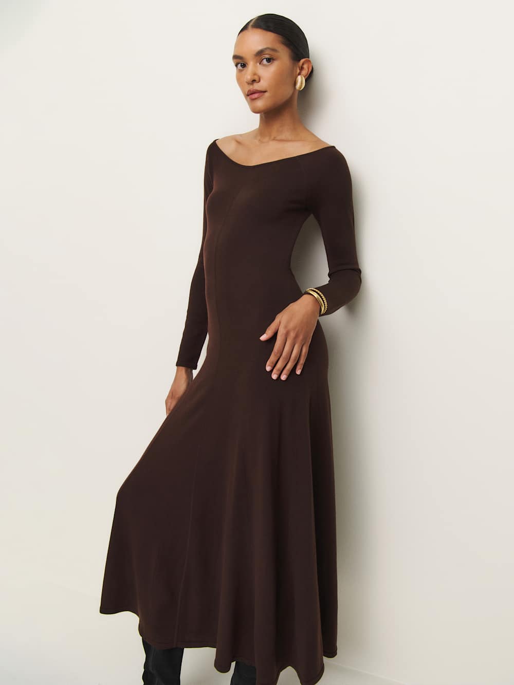 Livia Regenerative Merino Sweater Dress - Mole
