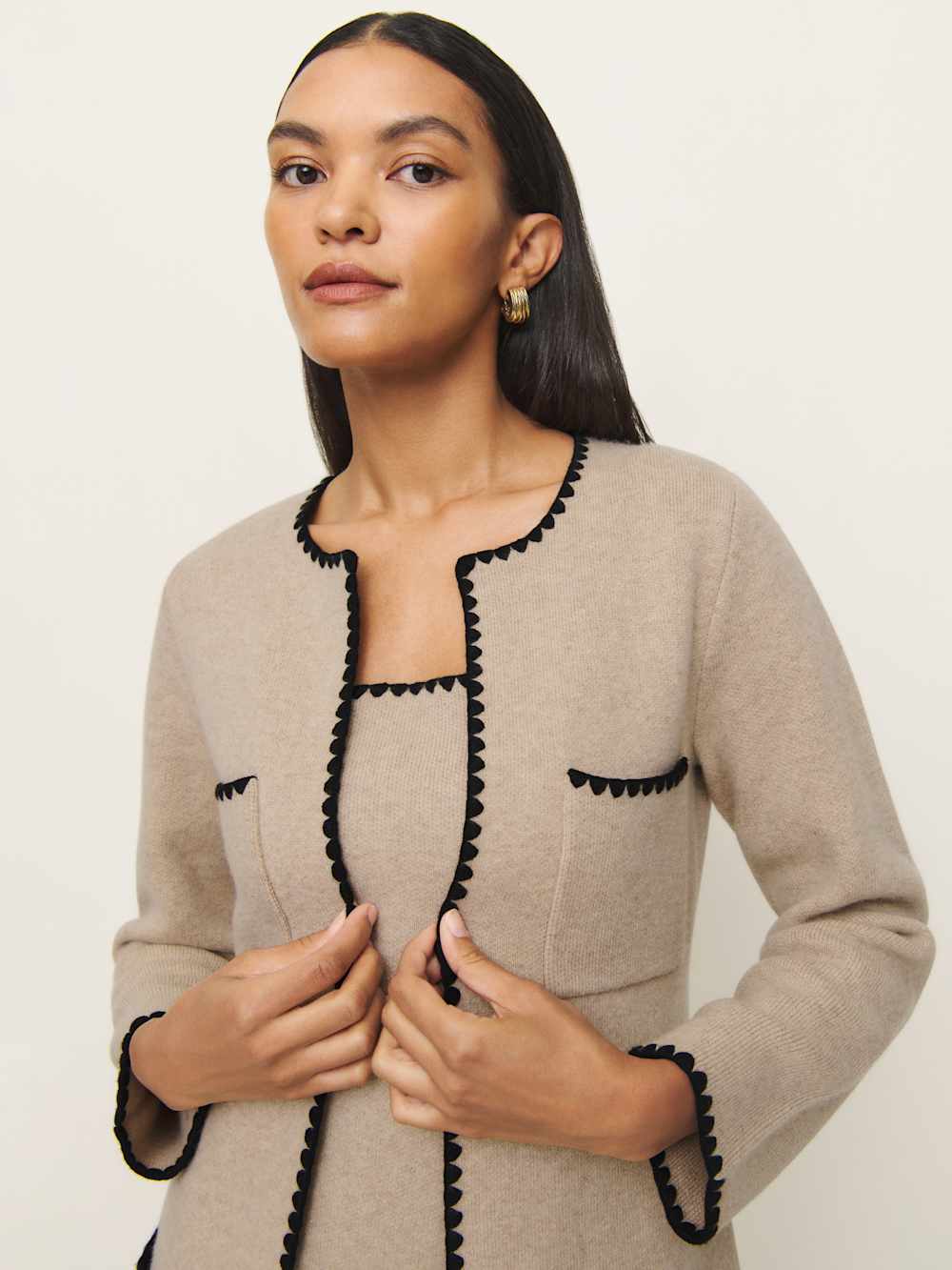 Isabelle Regenerative Wool Sweater Jacket - Linen