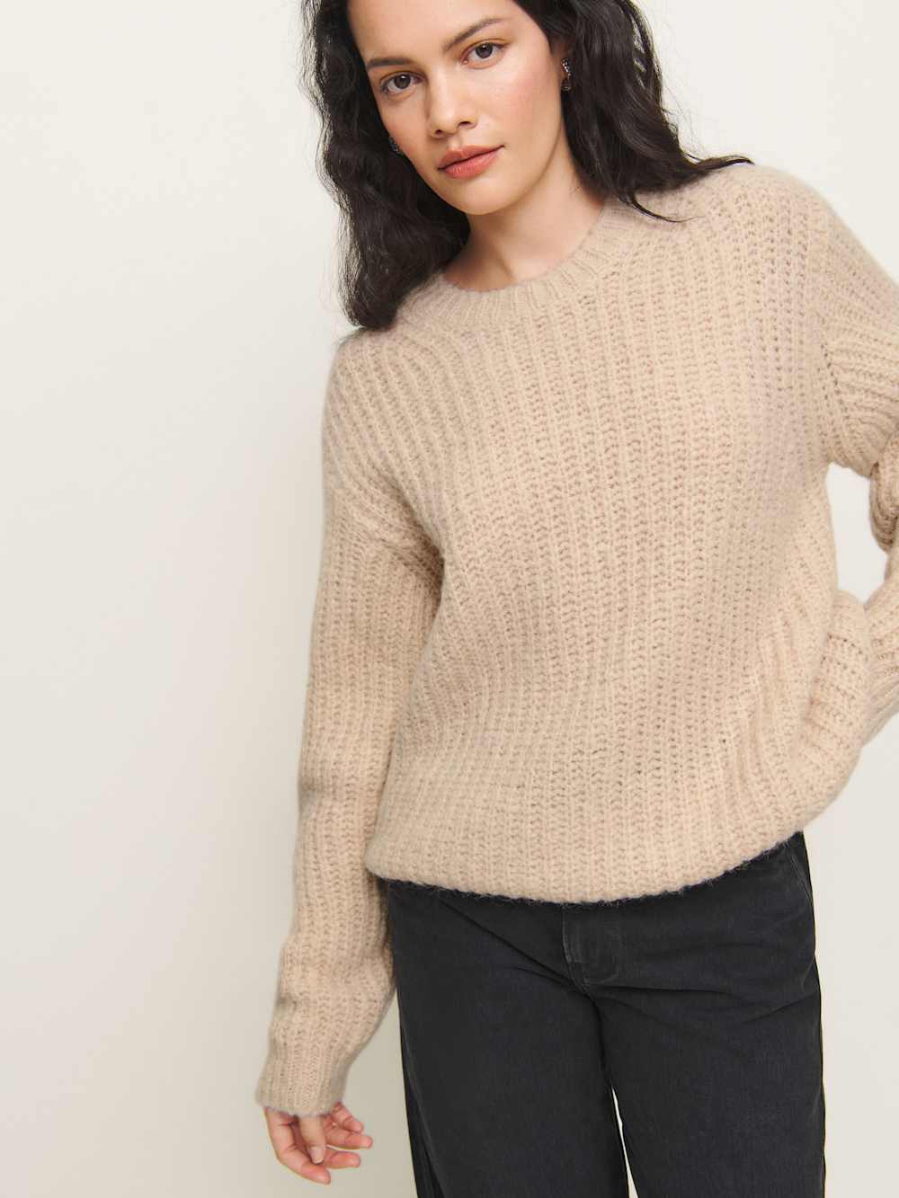 Spence Scarf Sweater - Wheat