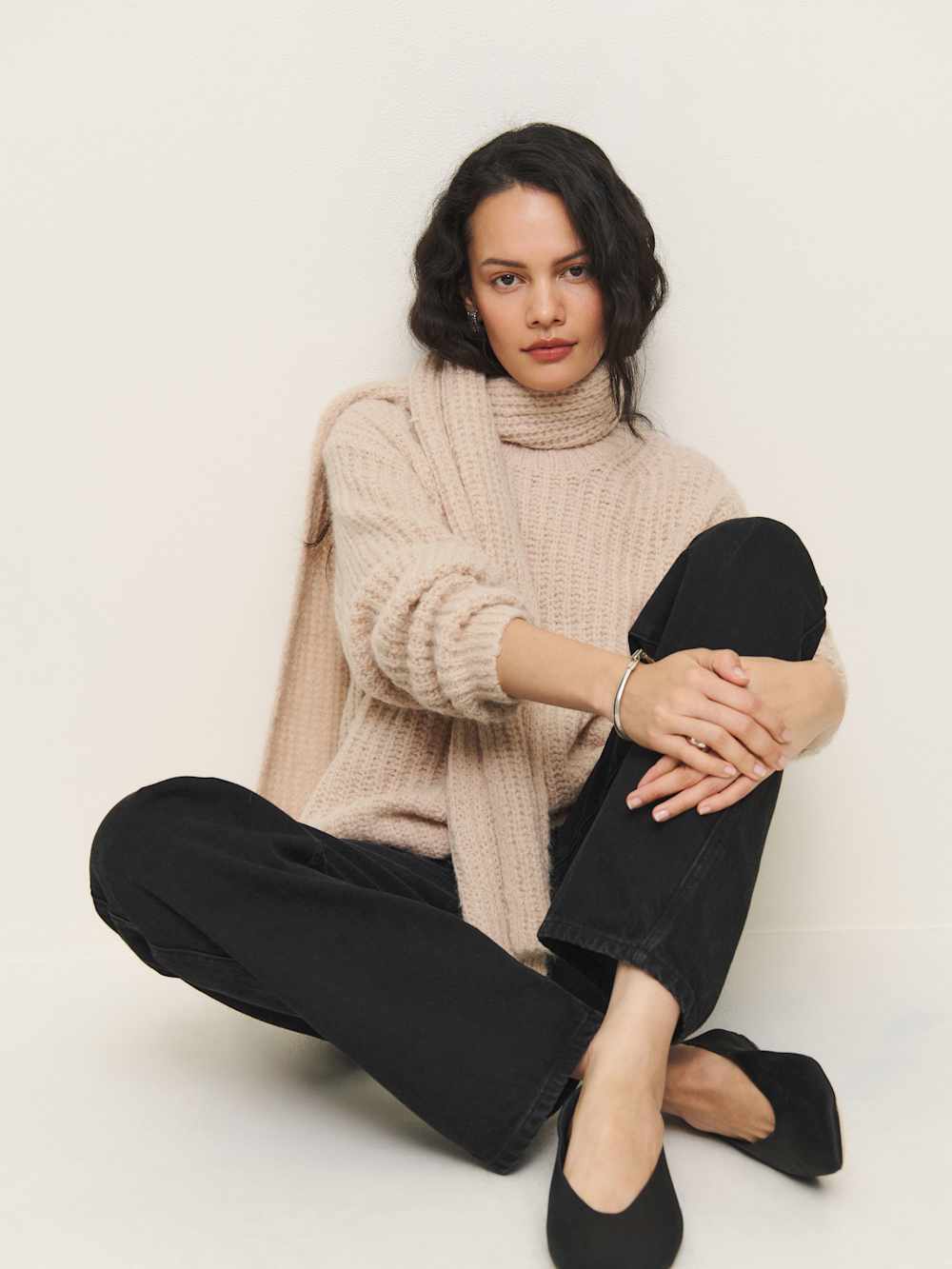 Spence Scarf Sweater - Wheat