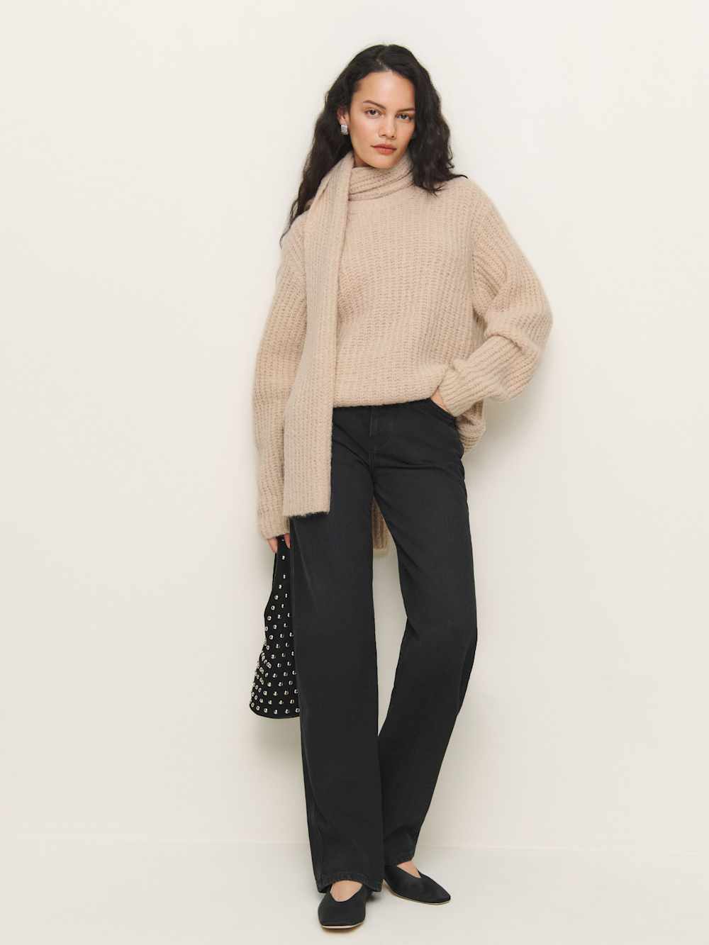 Spence Scarf Sweater - Wheat