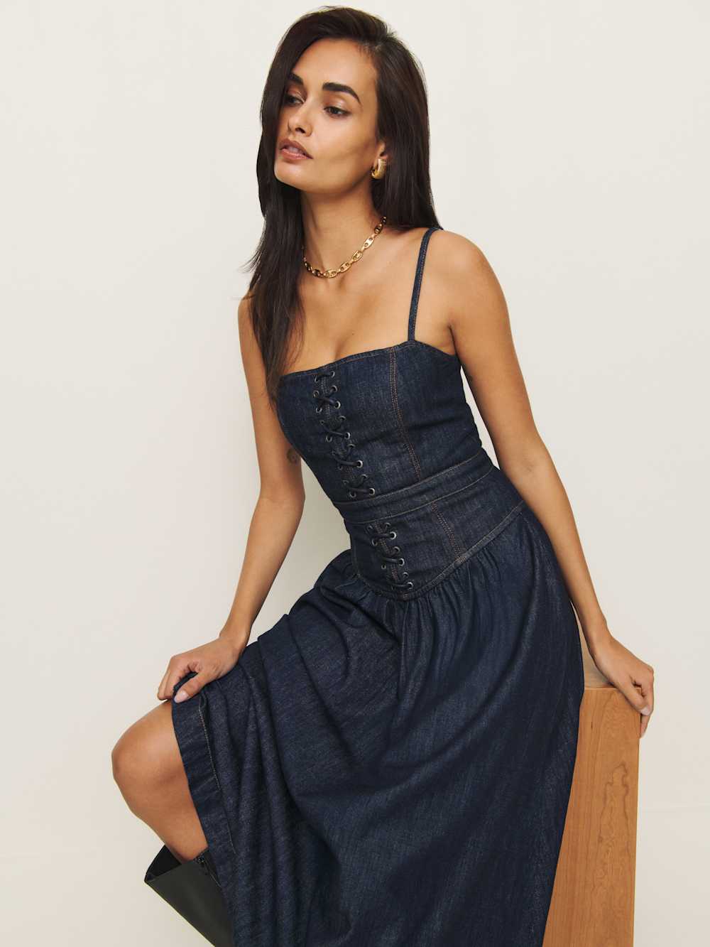 Florentina Denim Midi Dress - Liffey