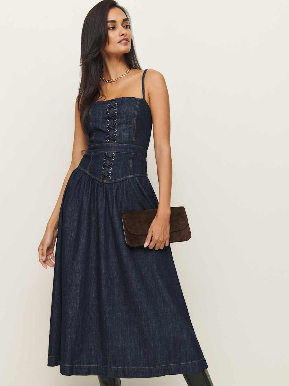 Florentina Denim Midi Dress - Liffey