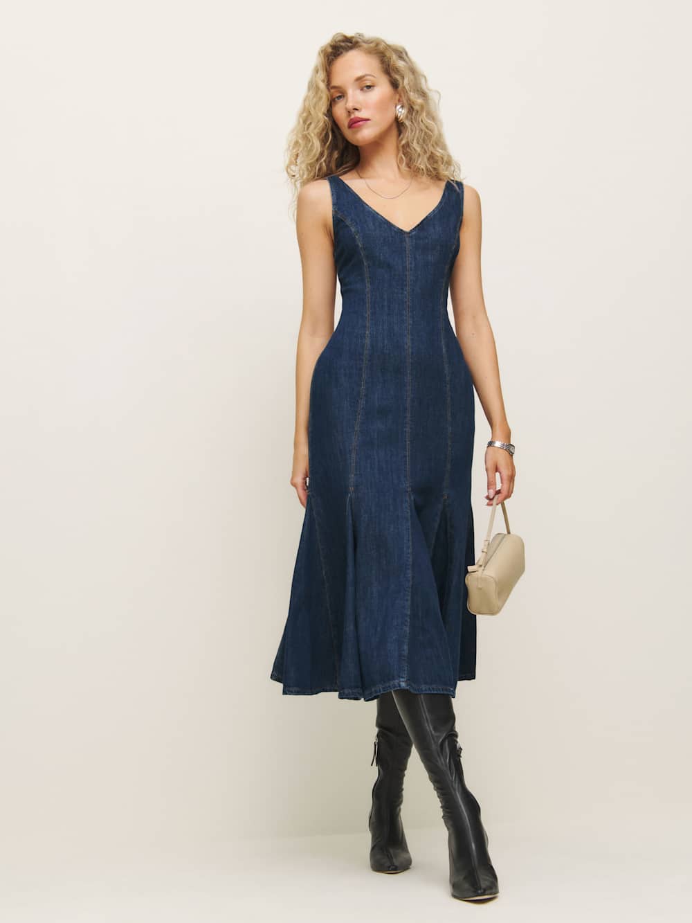 Serafina Denim Midi Dress - Ithaca