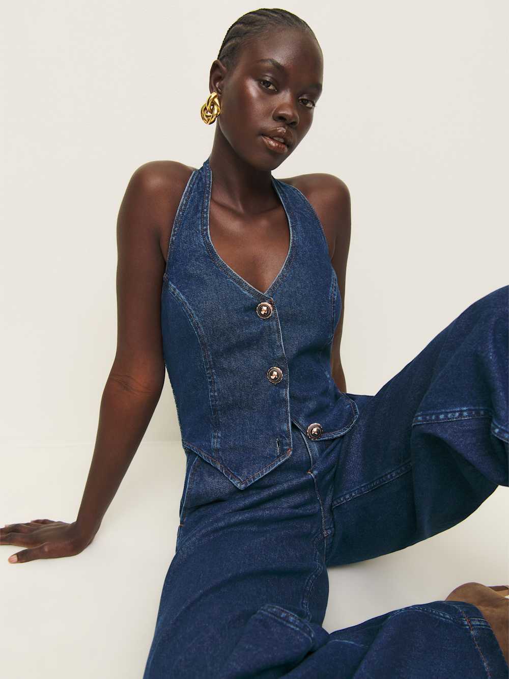 Lorenza Denim Jumpsuit - Salinas