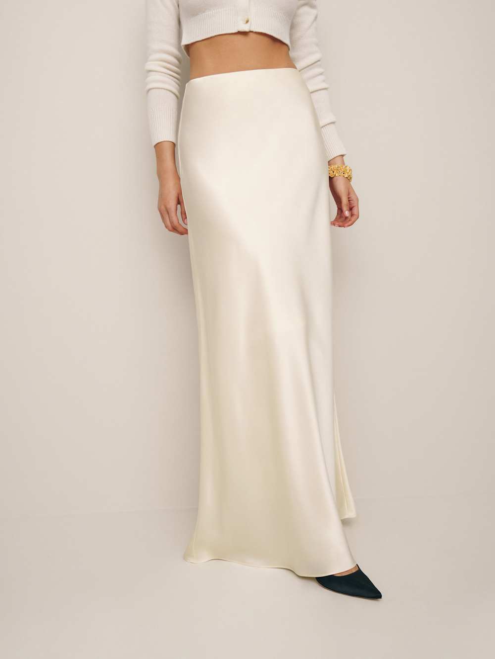 Bella Satin Skirt - Fior Di Latte