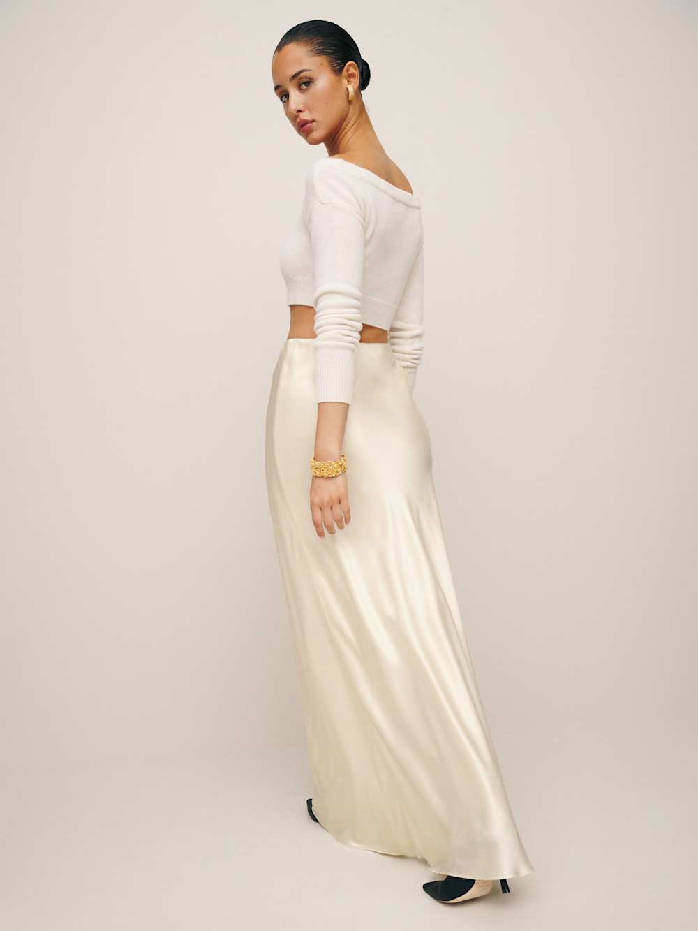 Bella Satin Skirt - Fior Di Latte