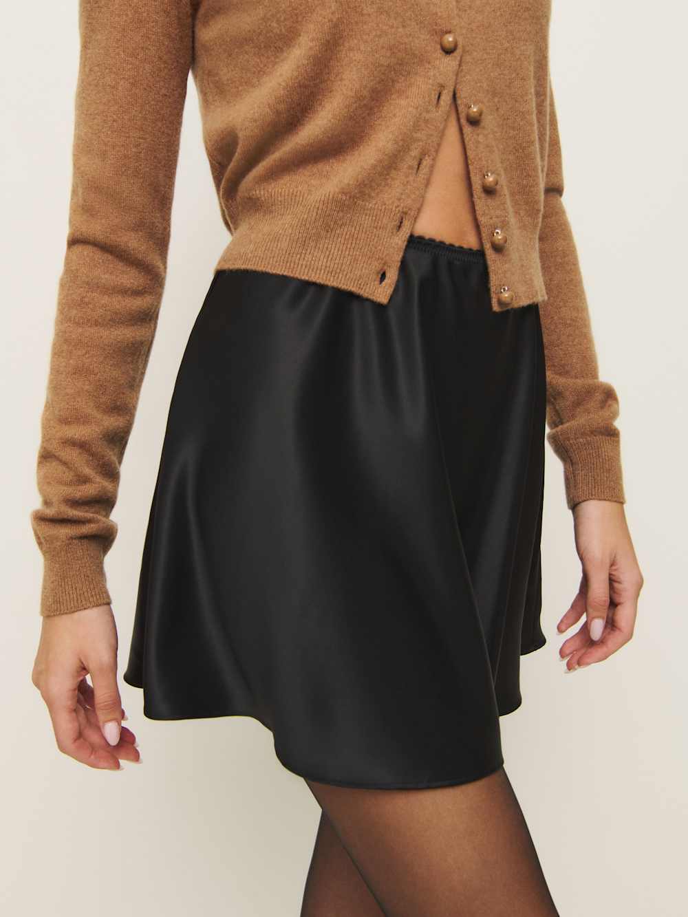 Brandy Satin Skirt - Black