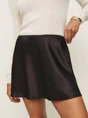 Brandy Satin Skirt - Mole
