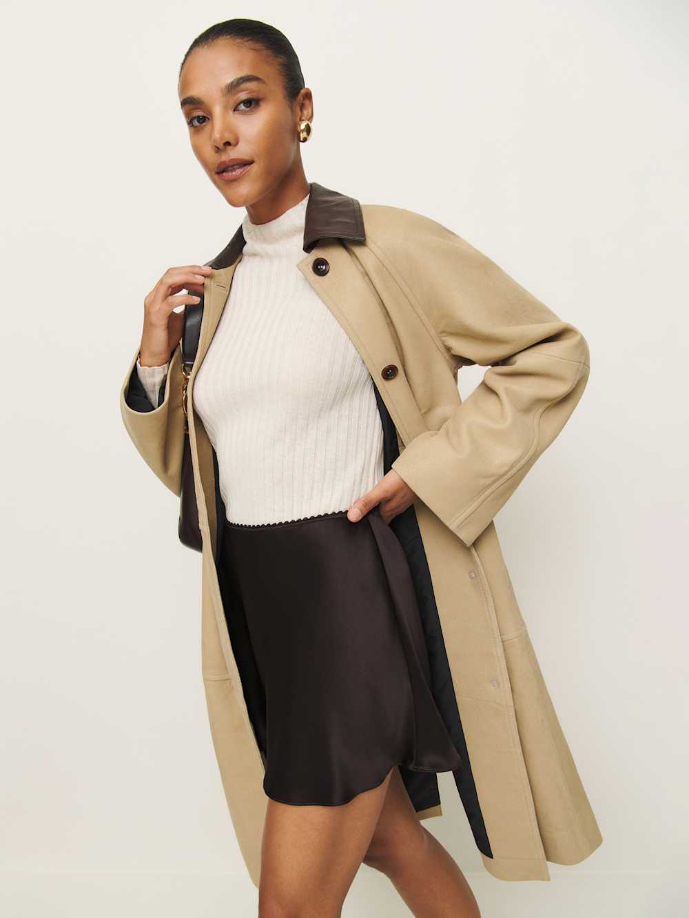 Brandy Satin Skirt - Mole