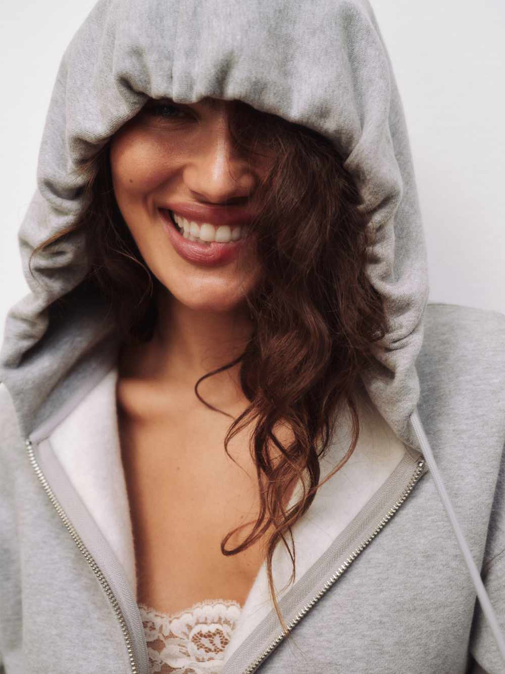 Austin Zip Up Hoodie - Heather Grey