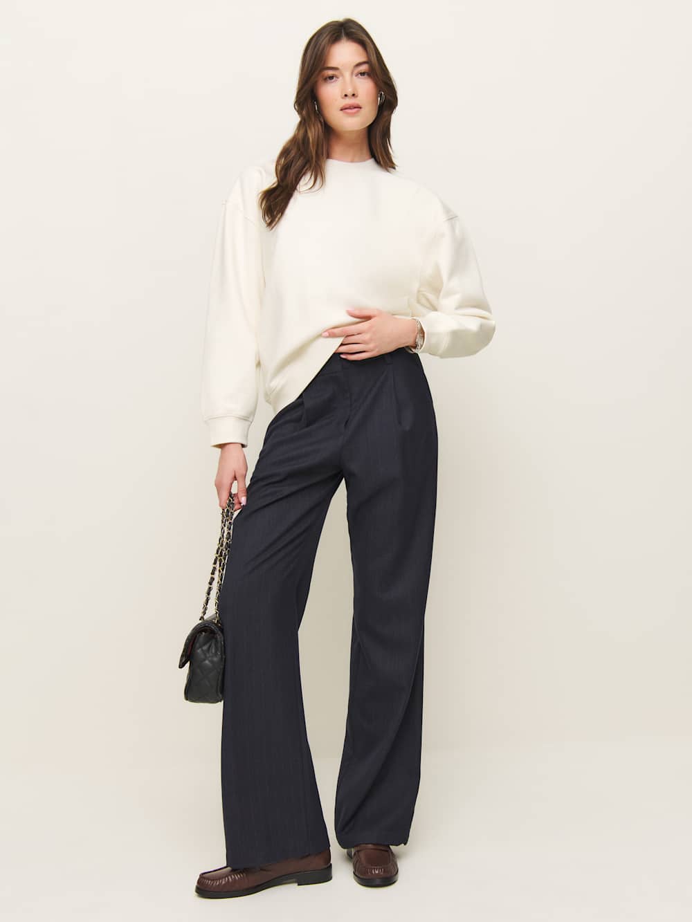 Emma Classic Crewneck Sweatshirt - Fior Di Latte