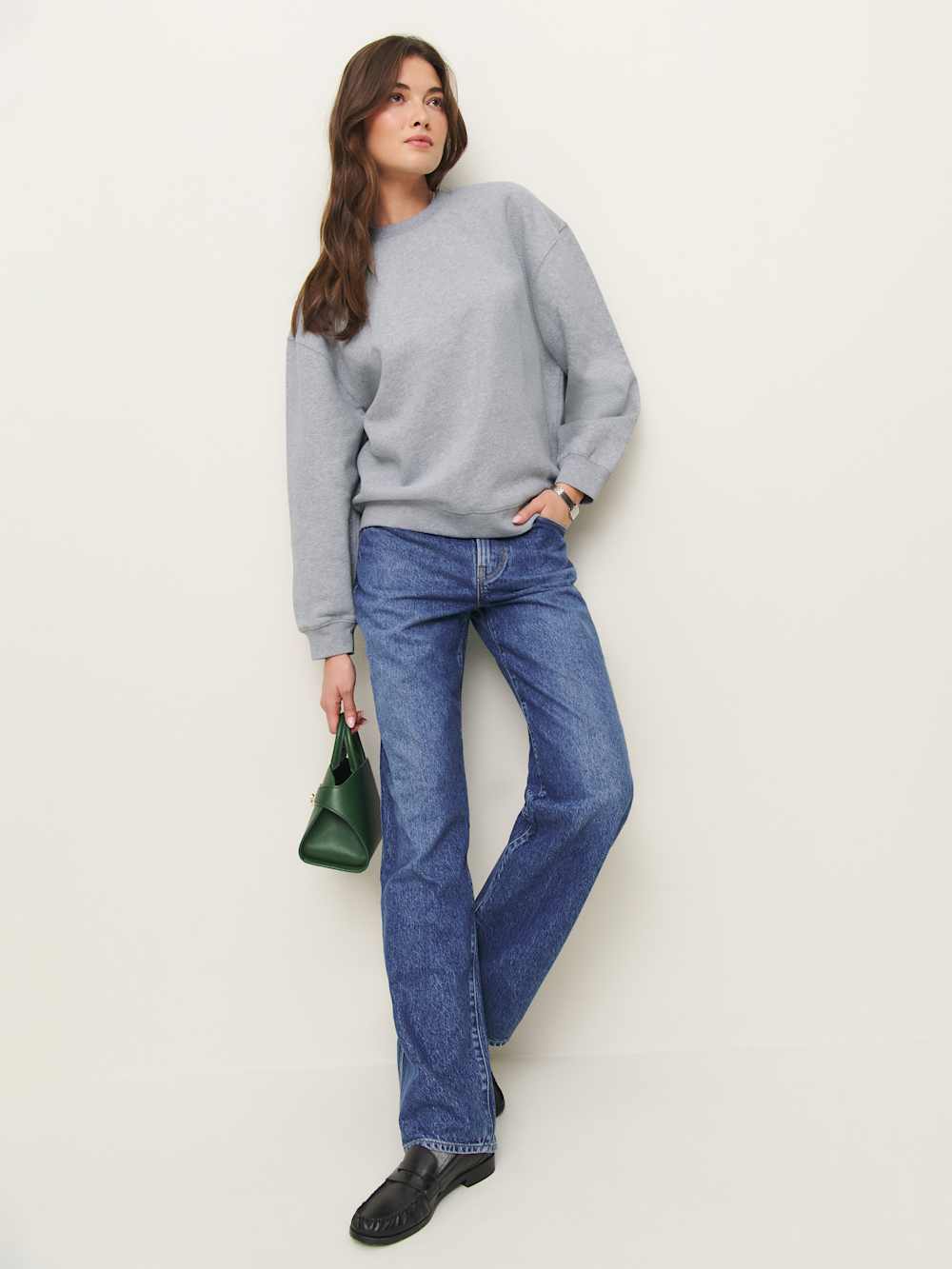 Emma Classic Crewneck Sweatshirt - Heather Grey