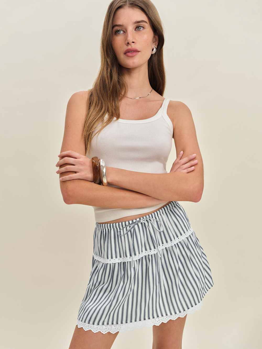 Tavia Skirt - Antibes Stripe