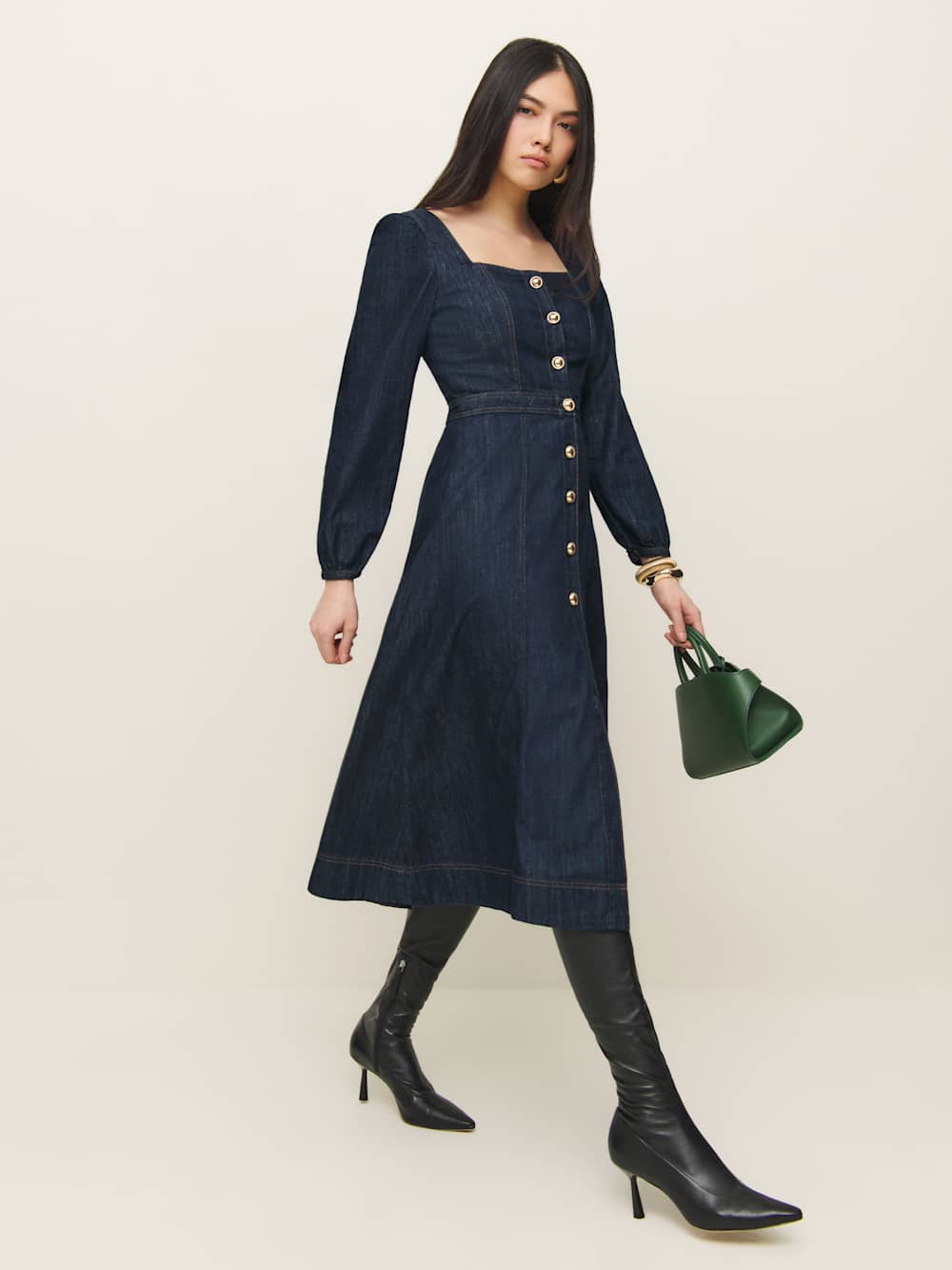 Celeste Denim Midi Dress - Liffey