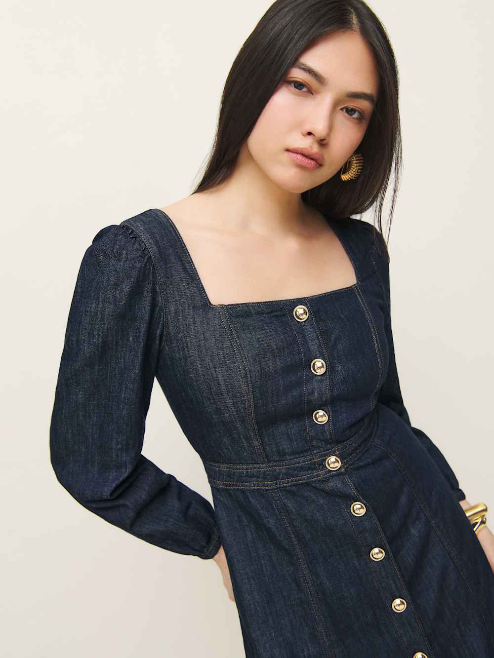 Celeste Denim Midi Dress - Liffey