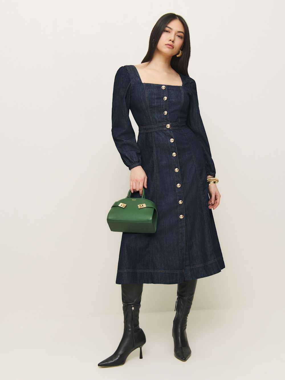 Celeste Denim Midi Dress - Liffey