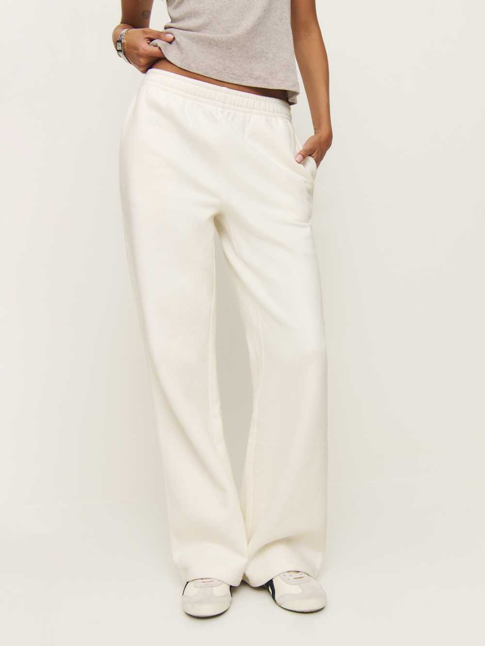 Kira Wide Leg Sweatpant - Fior Di Latte