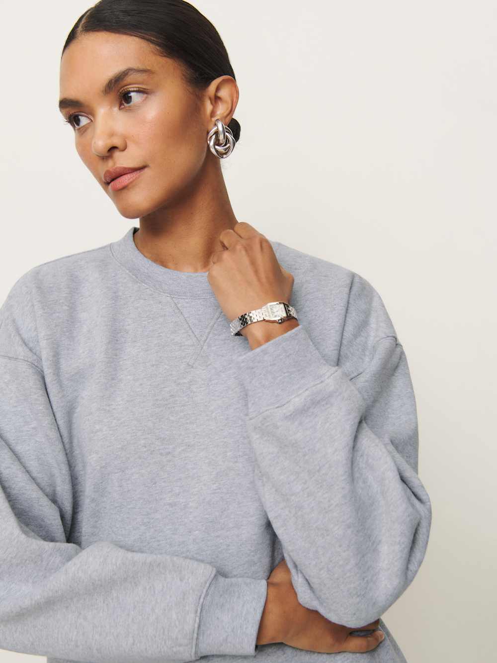 Drew Vintage Oversized Crewneck Sweatshirt - Heather Grey