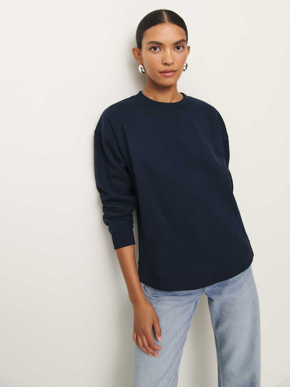 Drew Vintage Oversized Crewneck Sweatshirt - Midnight