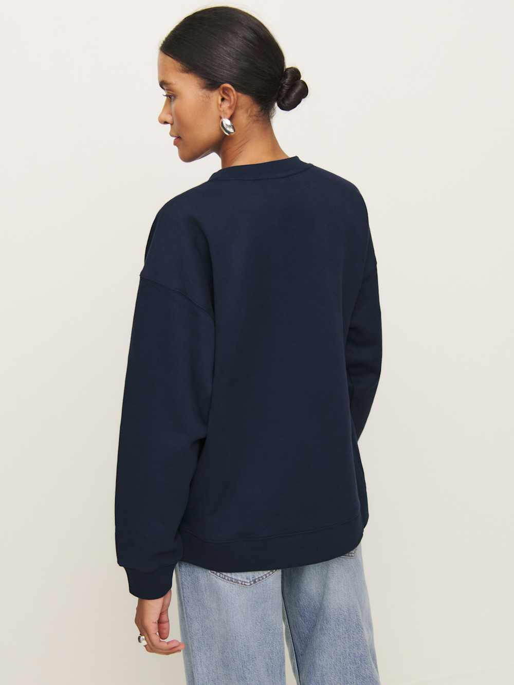 Drew Vintage Oversized Crewneck Sweatshirt - Midnight