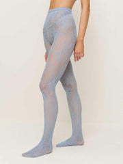 Swedish Stockings Rosa Lace Tights - Dusty Blue