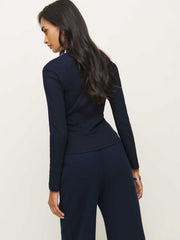 Jayden Long Sleeve Henley Tee - Midnight