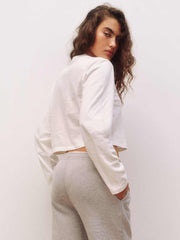 Asher Cropped Oversized Longsleeve Tee - White