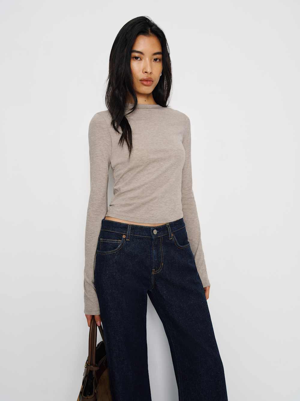 Ezra Slim Fit Long Sleeve - Heather Taupe