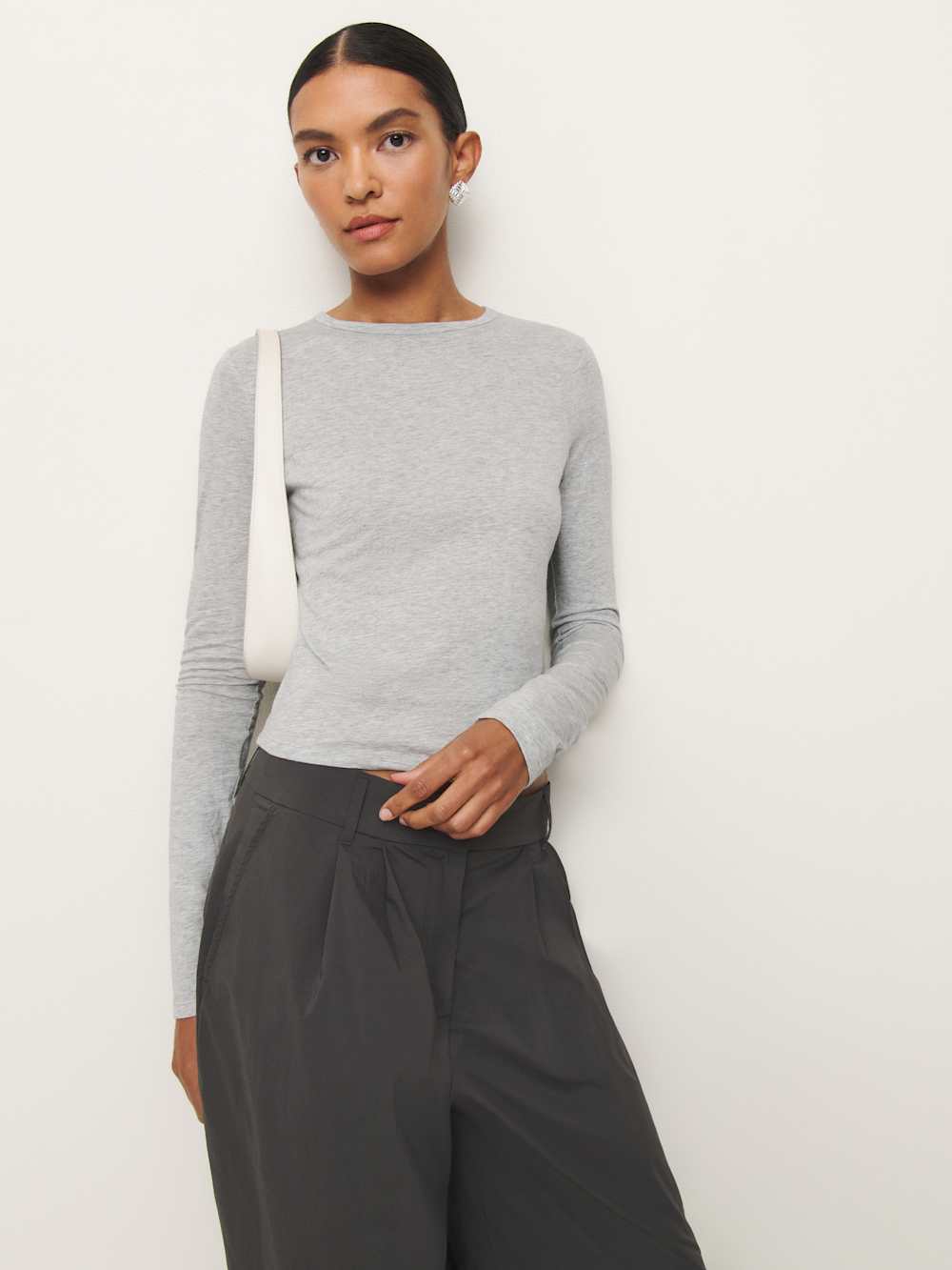 Ezra Slim Fit Long Sleeve - Heather Grey