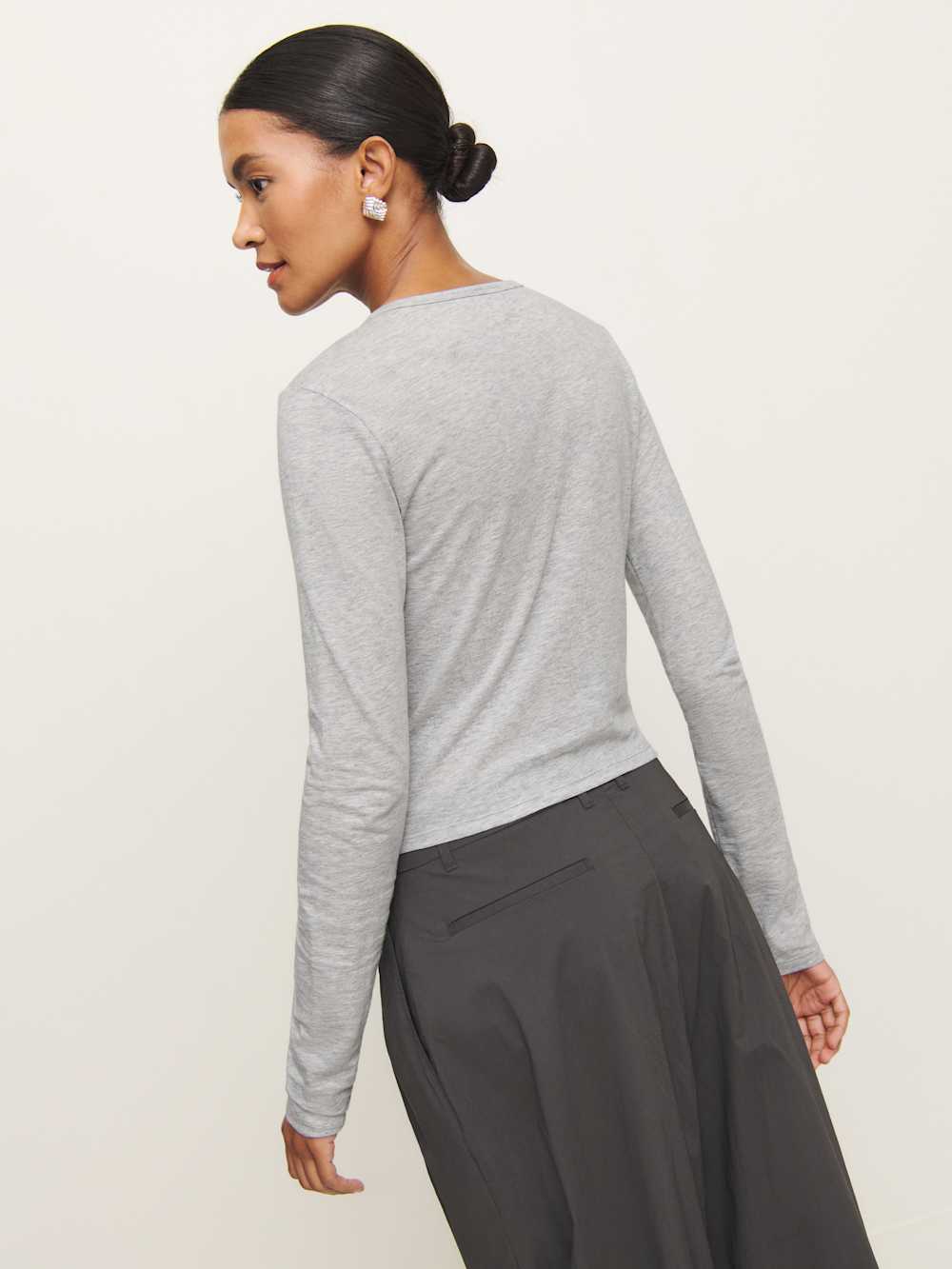 Ezra Slim Fit Long Sleeve - Heather Grey