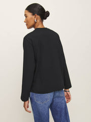 Asher Oversized Long Sleeve Tee - Black