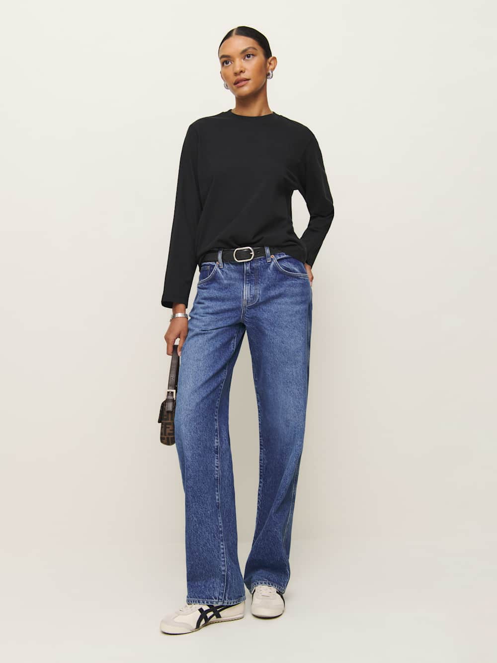 Asher Oversized Long Sleeve Tee - Black