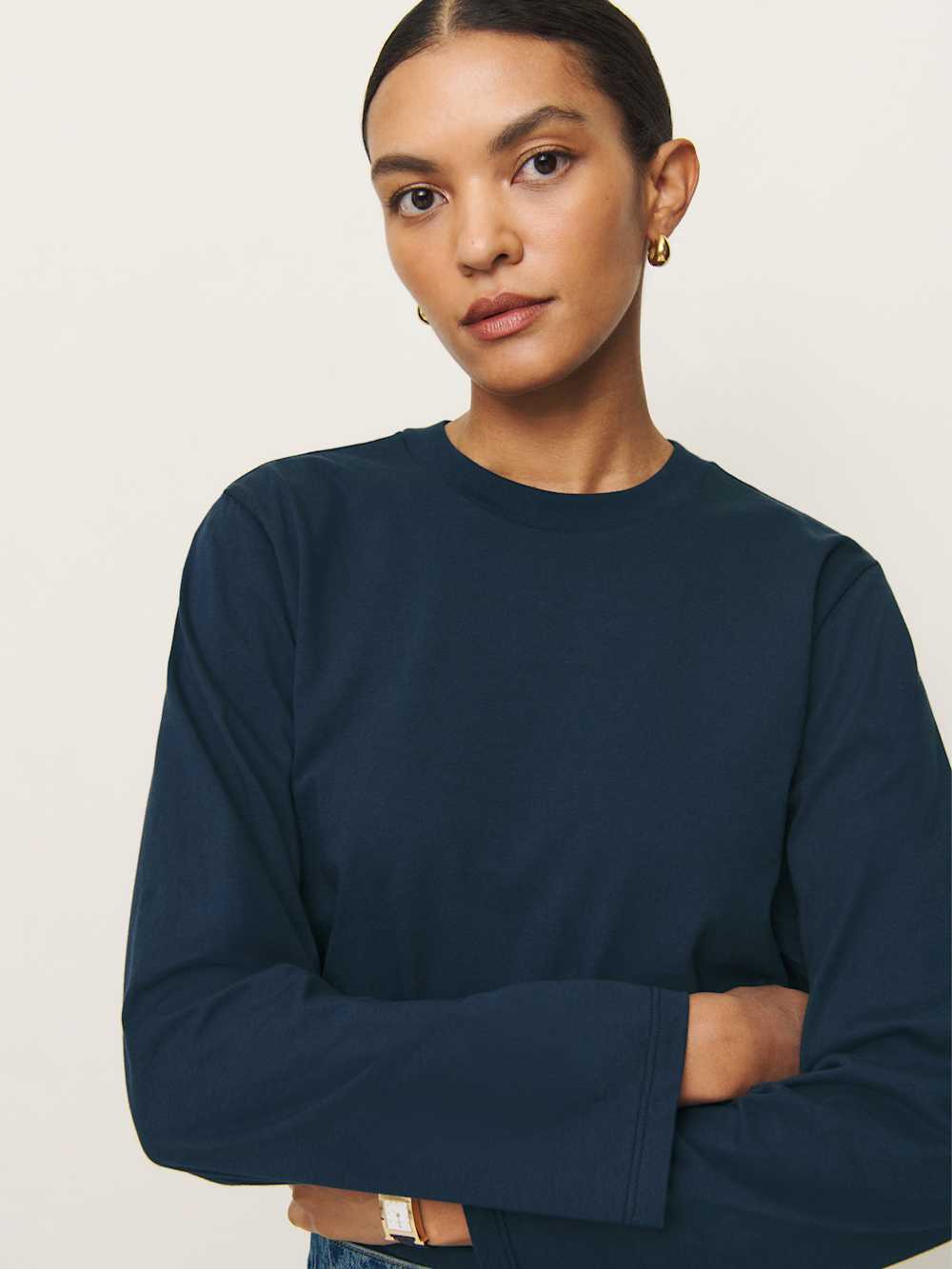 Asher Oversized Long Sleeve Tee - Midnight