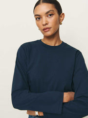 Asher Oversized Long Sleeve Tee - Midnight