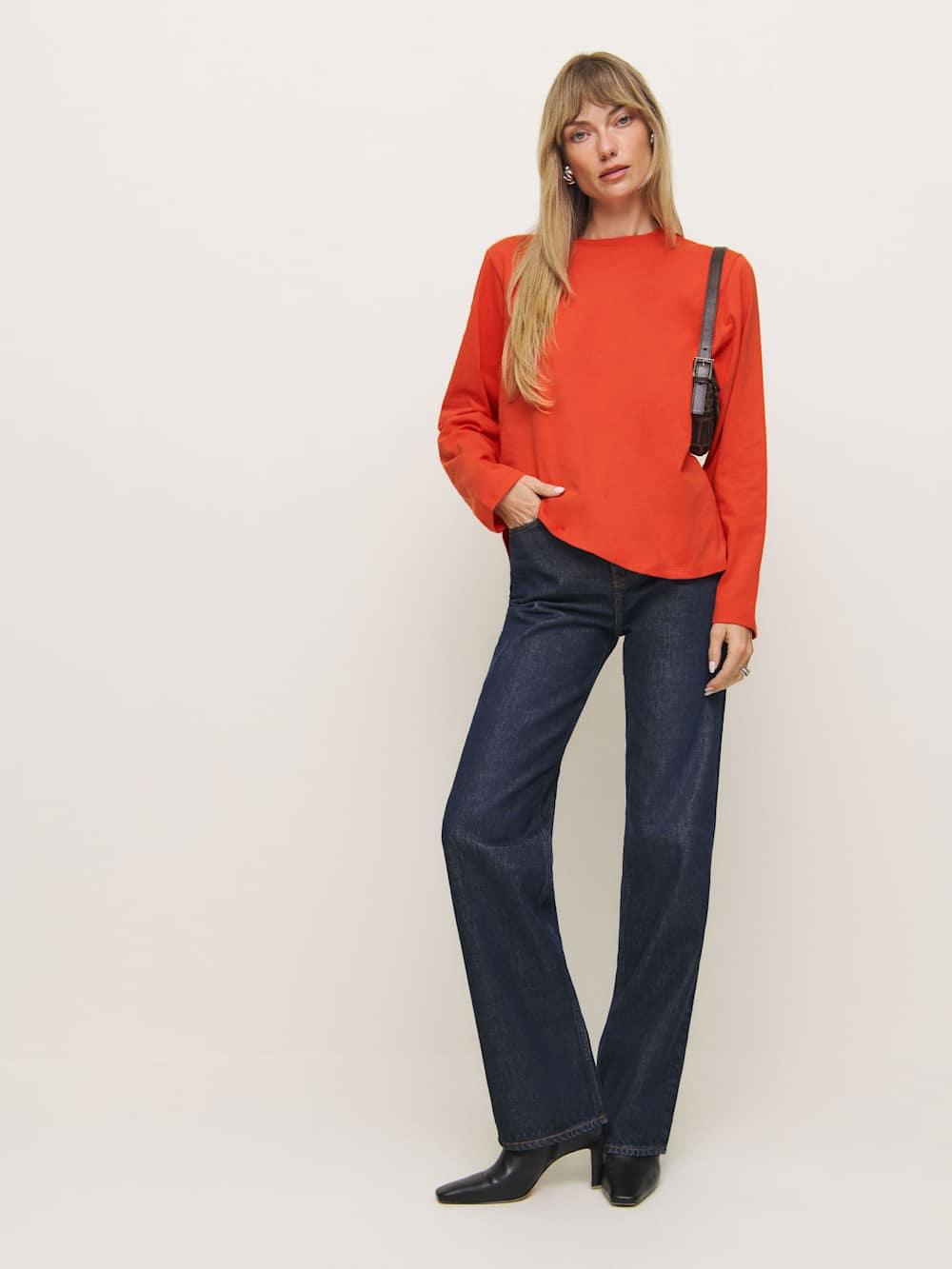 Asher Oversized Long Sleeve Tee - Paprika