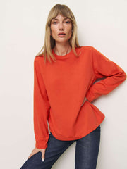 Asher Oversized Long Sleeve Tee - Paprika