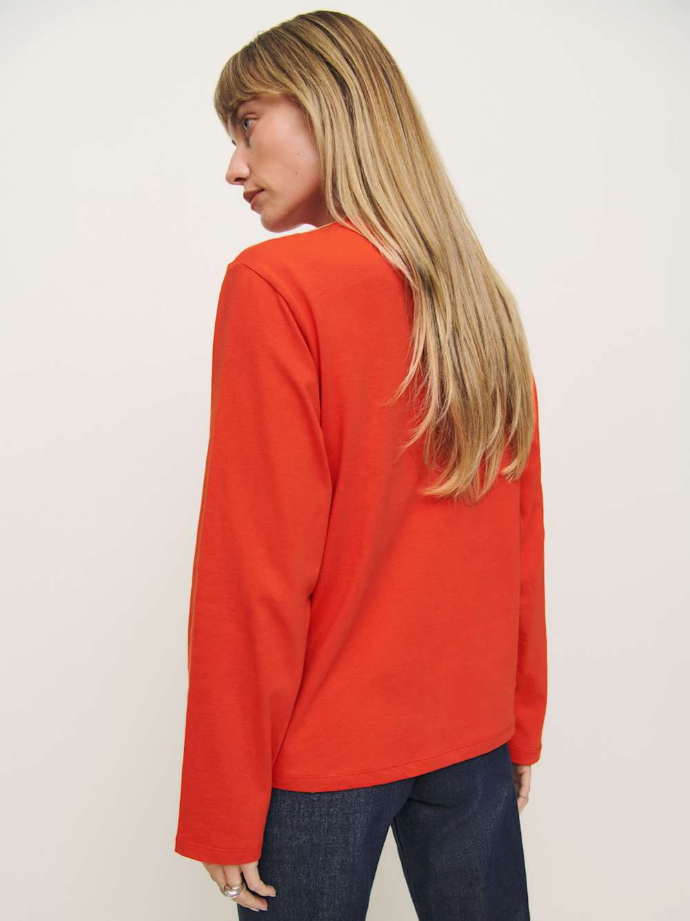 Asher Oversized Long Sleeve Tee - Paprika