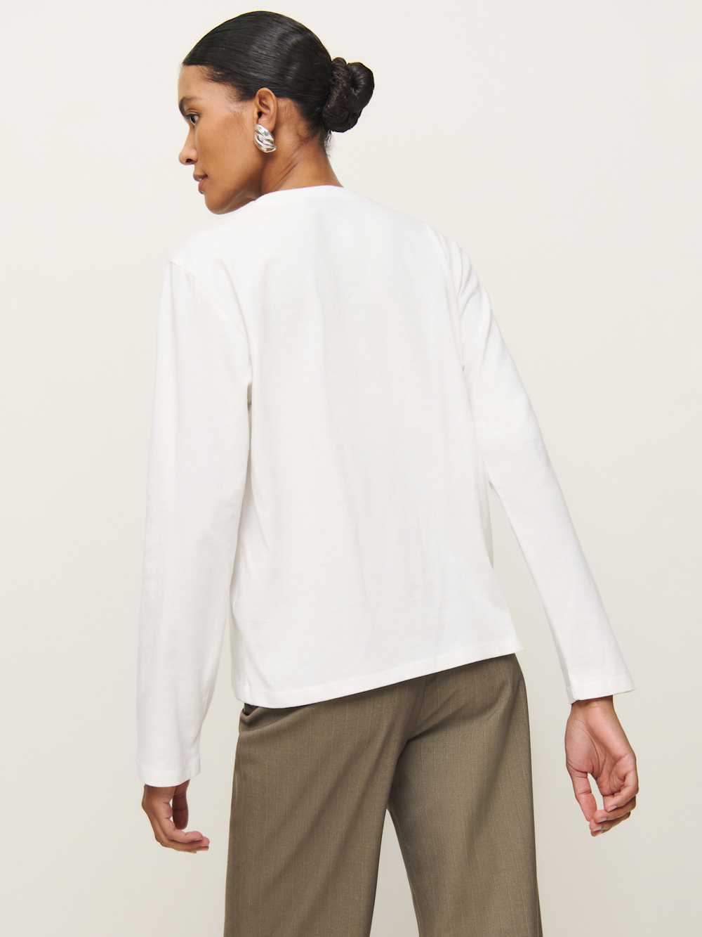 Asher Oversized Long Sleeve Tee - White
