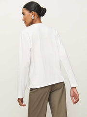 Asher Oversized Long Sleeve Tee - White
