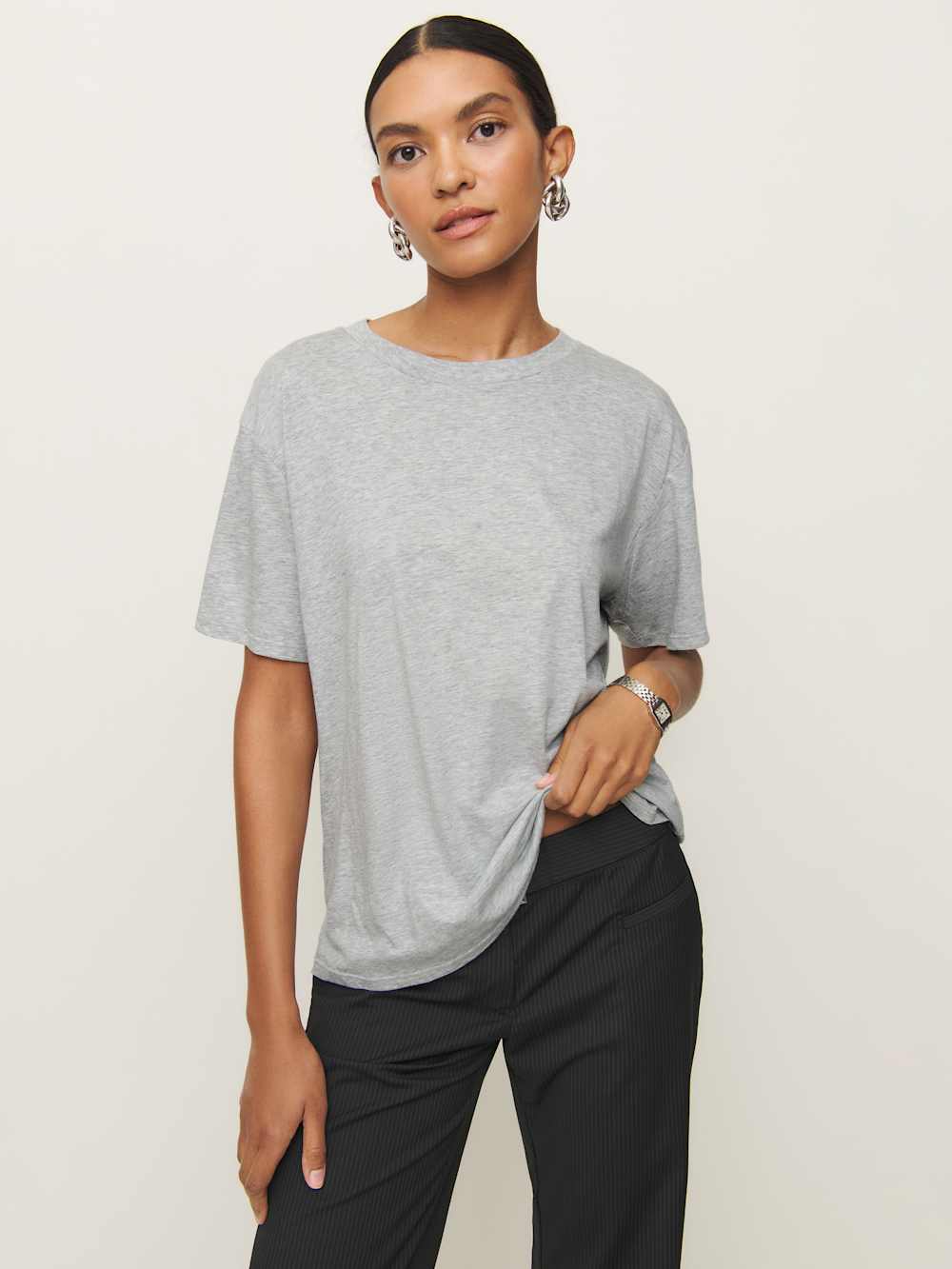 Liam Oversized Tee - Heather Grey